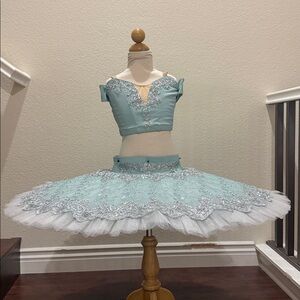 Elegant Blue Kids Ballet Dress
